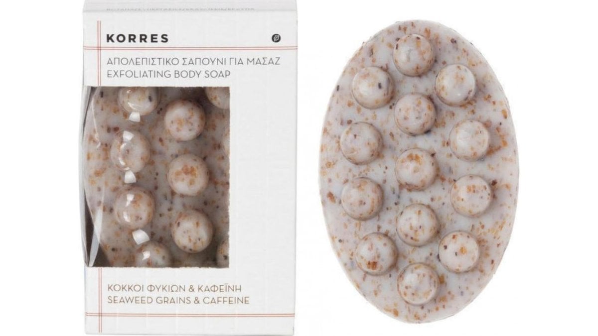 Korres Exfoliating Massage Body Soap with Algae Granules & Caffeine