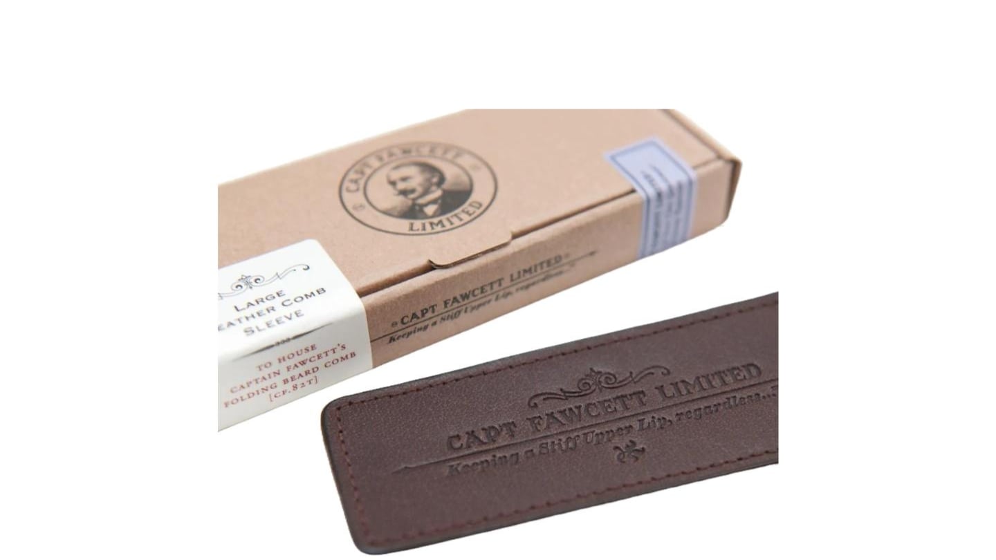 Captain Fawcett Leather Case For Folding Pocket Beard Comb