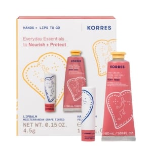 Korres Everyday Essentials To Nourish + Protect: Peony Rose + Mediterranean Grape Set