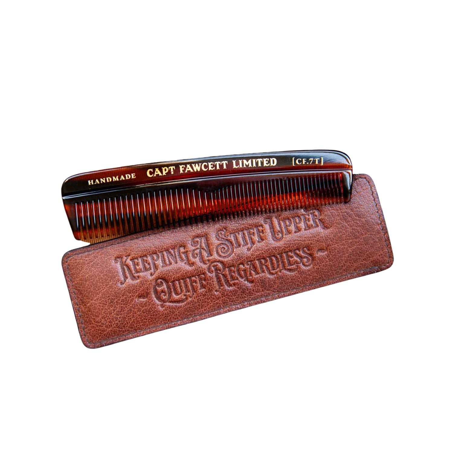 Captain Fawcett Hair Comb with Leather Sleeve