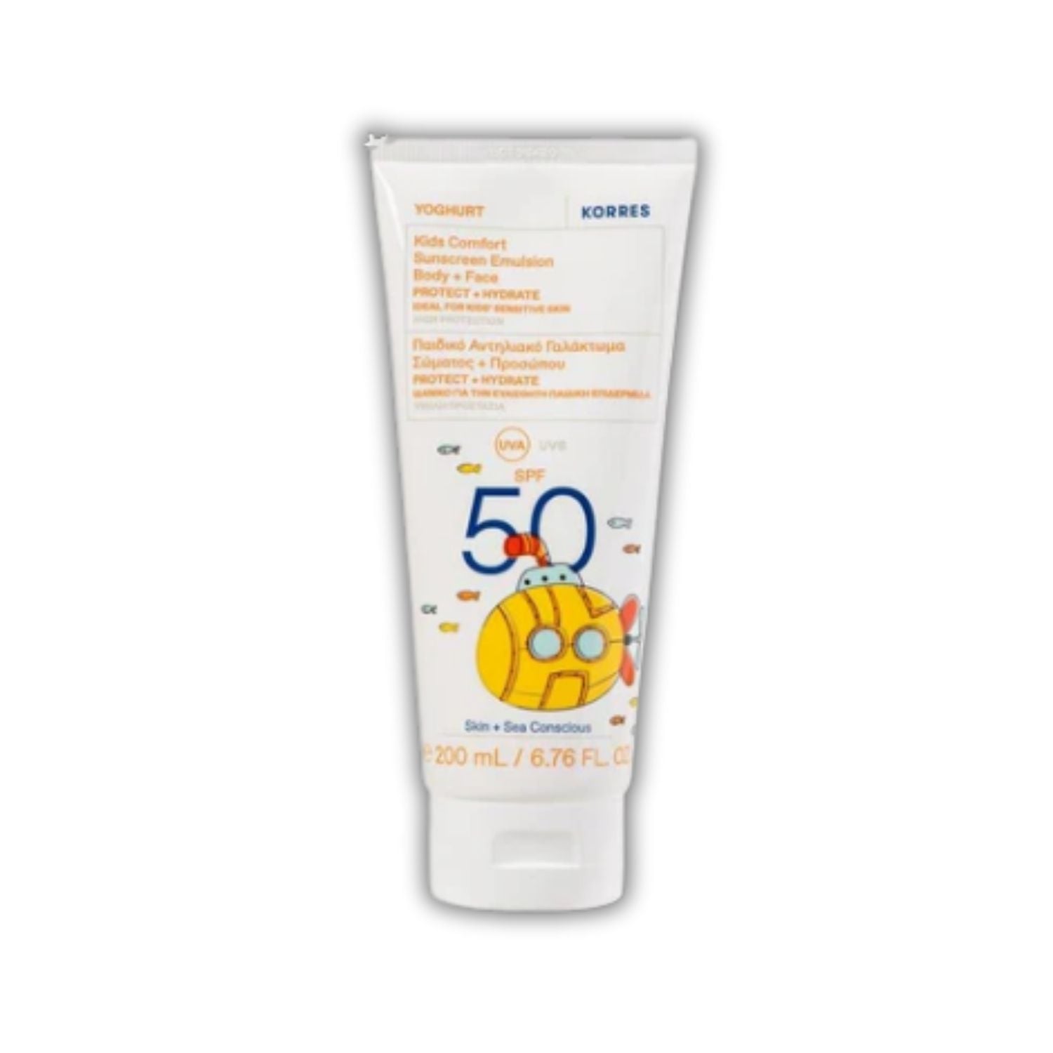 Korres Yoghurt Kids Comfort Sunscreen Body + Face Emulsion SPF50 200ml